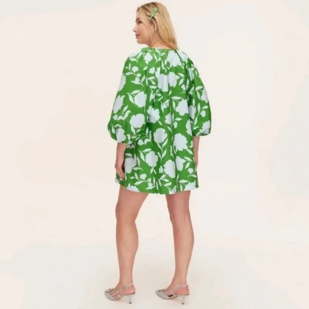 NWT Kate Spade New York x Target Poplin Long Sleeve Green Mini Dress Size Small